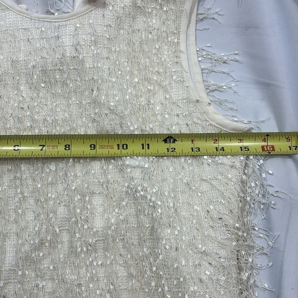 Vince Camuto All Fringe Sleeveless Party Shimmer Tank - Picture 6 of 6